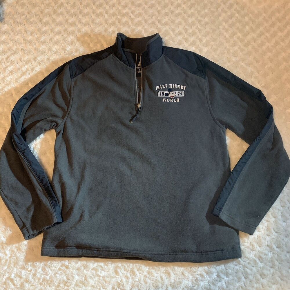 Walt Disney World Parks Small Pullover Fleece Jacket Pockets Quarter Zip